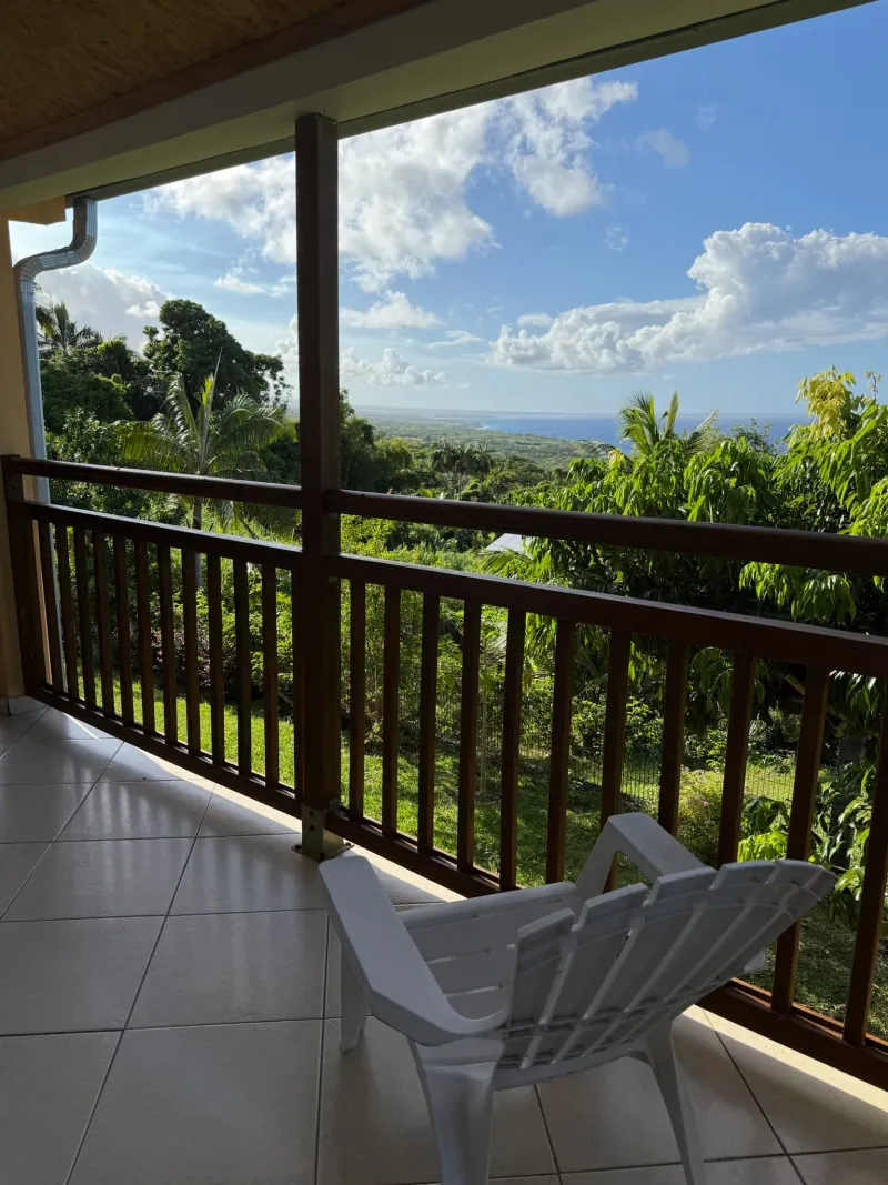 Terrasse chambre vue mer Villa Bigaradier La Réunion